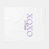 Xoxo Valentijnsdag naam toevoegen paarse pastel mi Fleece Deken (Voorkant (Horizontaal))