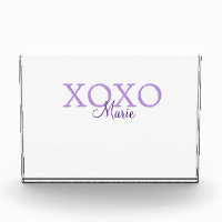 Xoxo Valentijnsdag naam toevoegen paarse pastel mi