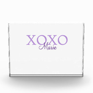 Xoxo Valentijnsdag naam toevoegen paarse pastel mi Fotoblokken