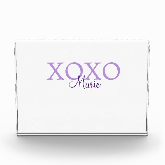 Xoxo Valentijnsdag naam toevoegen paarse pastel mi Fotoblokken (Voorkant)