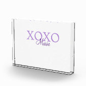 Xoxo Valentijnsdag naam toevoegen paarse pastel mi Fotoblokken (Rechts)