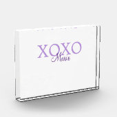 Xoxo Valentijnsdag naam toevoegen paarse pastel mi Fotoblokken (Links)