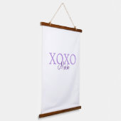 Xoxo Valentijnsdag naam toevoegen paarse pastel mi Hangend Wandkleed (Gebogen)