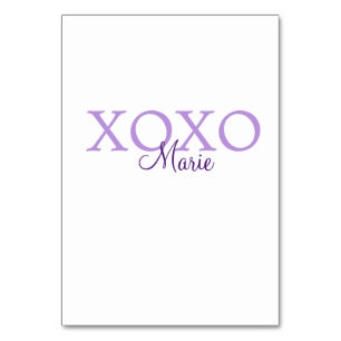 Xoxo Valentijnsdag naam toevoegen paarse pastel mi Kaart