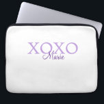 Xoxo Valentijnsdag naam toevoegen paarse pastel mi Laptop Sleeve<br><div class="desc">mooi design</div>