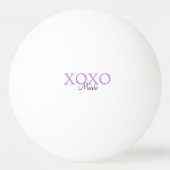 Xoxo Valentijnsdag naam toevoegen paarse pastel mi Pingpongbal (Achterkant)