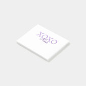 Xoxo Valentijnsdag naam toevoegen paarse pastel mi Post-it® Notes (Schuin)