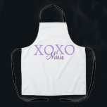 Xoxo Valentijnsdag naam toevoegen paarse pastel mi Schort<br><div class="desc">mooi design</div>