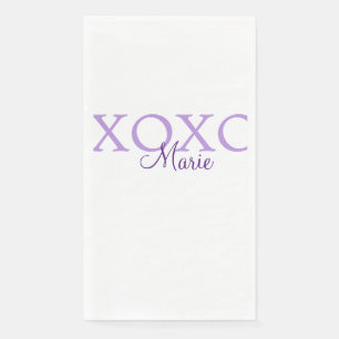 Xoxo Valentijnsdag naam toevoegen paarse pastel mi Servet