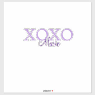 Xoxo Valentijnsdag naam toevoegen paarse pastel mi Sticker