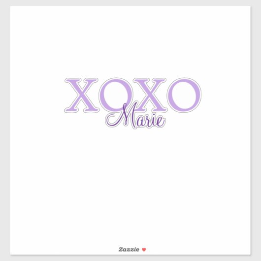 Xoxo Valentijnsdag naam toevoegen paarse pastel mi Sticker (Vel)