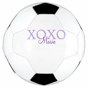 Xoxo Valentijnsdag naam toevoegen paarse pastel mi Voetbal