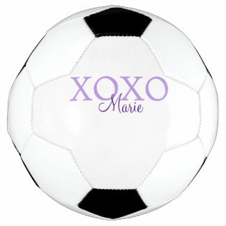 Xoxo Valentijnsdag naam toevoegen paarse pastel mi Voetbal