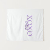 Xoxo Valentijnsdag naam toevoegen paarse pastel mi Wandkleed (Voorkant (horizontaal))