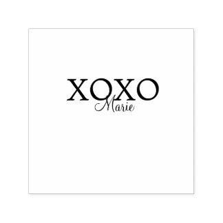 Xoxo Valentijnsdag naam toevoegen paarse pastel mi Zelfinktende Stempel
