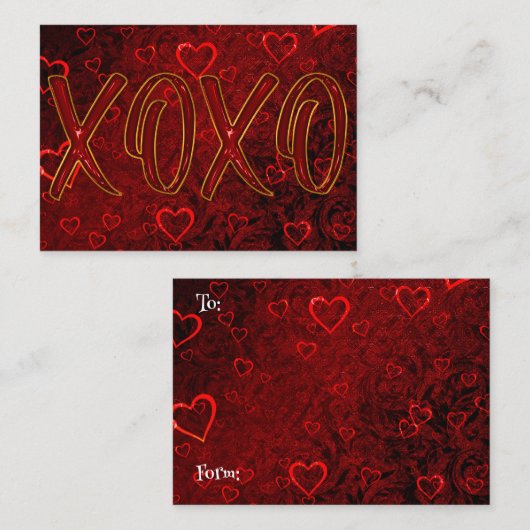 XOXO Valentijnsdag Note Kaart Notitiekaartje (Voorkant / Achterkant)