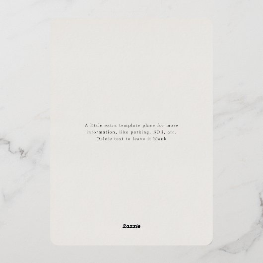 XOXO Valentijnsdag Party Roos Gold Folie Uitnodiging (Achterkant)