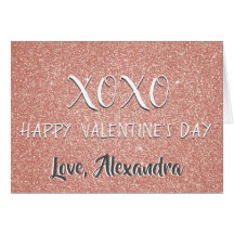 XOXO Valentijnsdag Pink Rose Gold Sparkle