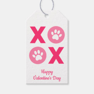 XOXO Valentijnsdag Pootafdruk Cadeautags Cadeaulabel