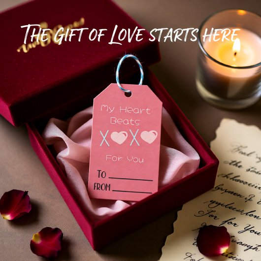 XOXO Valentijnsdag roze Cadeaulabel