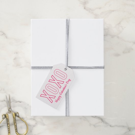 XOXO Valentijnsdag Roze en Witte Gift Labels Cadeaulabel (Met Touw)