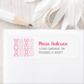 XOXO Valentijnsdag Roze Return Address Label (Insitu)