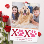 XOXO Valentijnsdag Schattige Custom Pet Dog Foto Feestdagenkaart