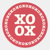 XOXO Valentijnsdag Sticker | Rood (Voorkant)