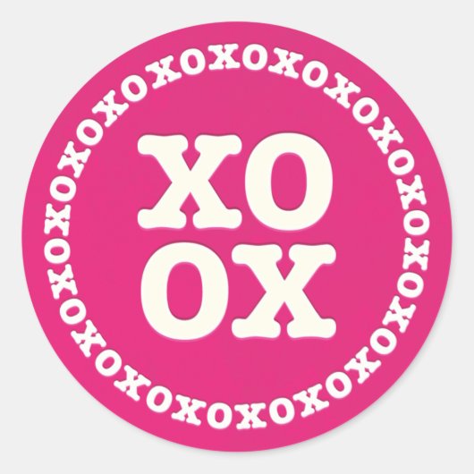 XOXO VALENTIJNSDAG STICKER | Roze (Voorkant)