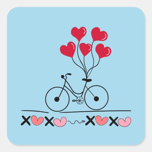 XOXO Valentijnsdag Vierkante Sticker (Voorkant)