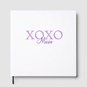 Xoxo valentijnsdag voeg naam paarse pastel minima gastenboek