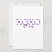 Xoxo valentijnsdag voeg naam toe paarse pastel min