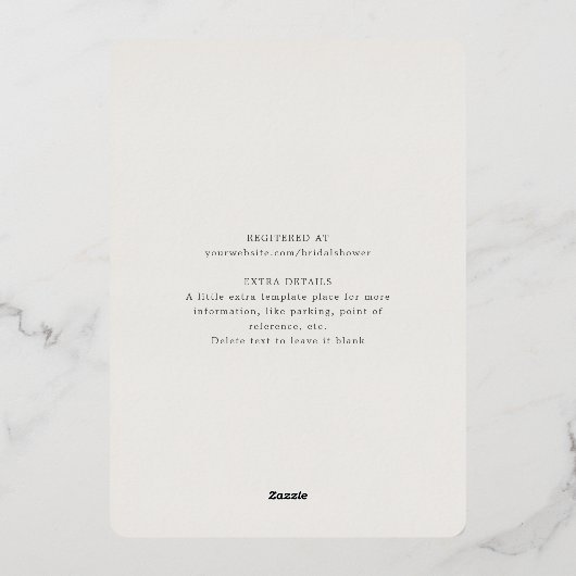 XOXO Valentijnsdag Vrijgezellenfeest Roos Gold Folie Uitnodiging (Achterkant)