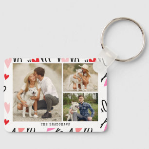 XOXO Valentijnse 3 Fotocollage Sleutelhanger