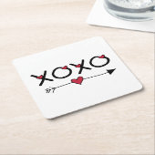XOXO Valentijnse  Kartonnen Onderzetters (Schuin)