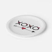 XOXO Valentijnse  Papieren Bordje (Gekanteld)