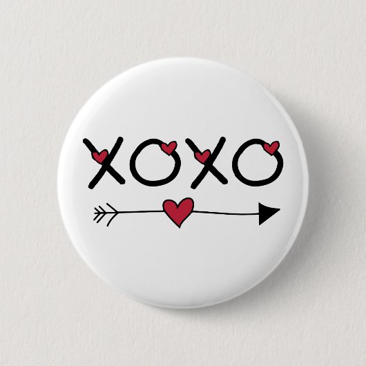 XOXO Valentijnse  Ronde Button 5,7 Cm (Voorkant)