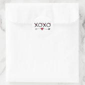 XOXO Valentijnse  Ronde Sticker (Tas)