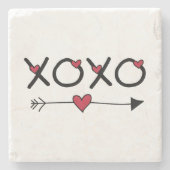 XOXO Valentijnse  Stenen Onderzetter (Voorkant)