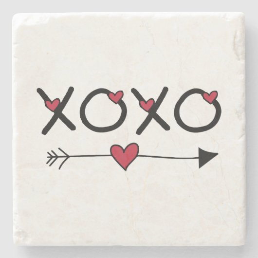 XOXO Valentijnse  Stenen Onderzetter (Voorkant)