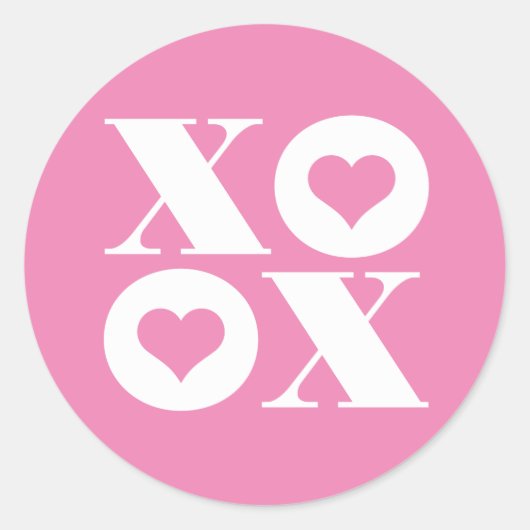xoxo valentijnsronde sticker (Voorkant)