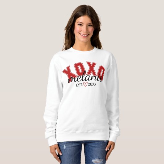 XOXO Valentijns's Ontwerpdatum Met Sweatshirt (Voorkant volledig)