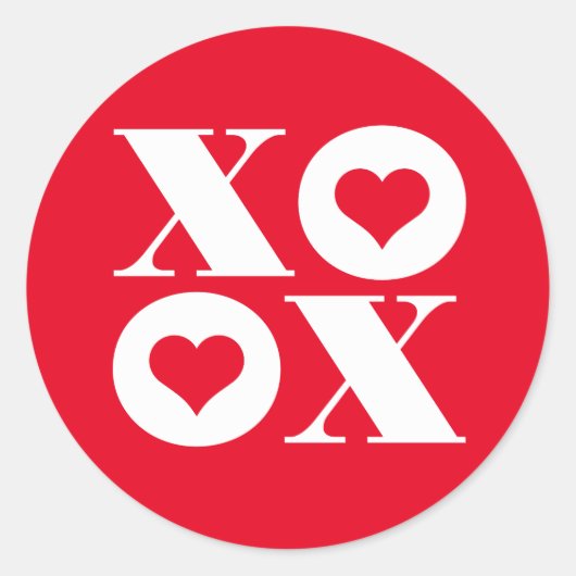 xoxo valentijnsstickers cirkel ronde sticker (Voorkant)