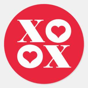 xoxo valentijnsstickers cirkel ronde sticker