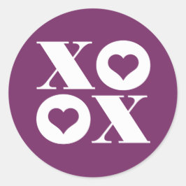xoxo valentijnsstickers cirkel ronde sticker