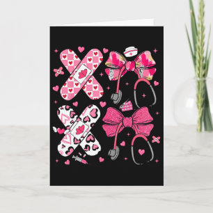 Xoxo Valentijnsverpleegster Roze Strik Rn Pct Cna Kaart