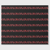 XOXO valentine's day Chic black red glitter Cadeaupapier (Vlak)