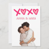 XOXO Valentine's Day Custom Photo Card Feestdagenkaart (Voorkant)