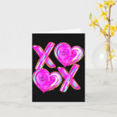 Xoxo Valentines Day Love Funny Coquette Bow Checke Kaart (Gele Bloem)