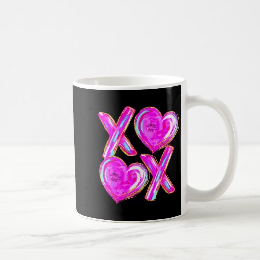 Xoxo Valentines Day Love Funny Coquette Bow Checke Koffiemok (Rechts)